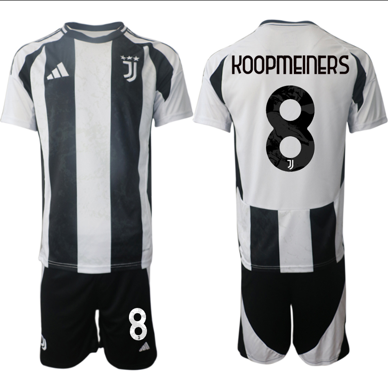 Men 2024-2025 Club Juventus home Black #8 Soccer Jersey->customized soccer jersey->Custom Jersey